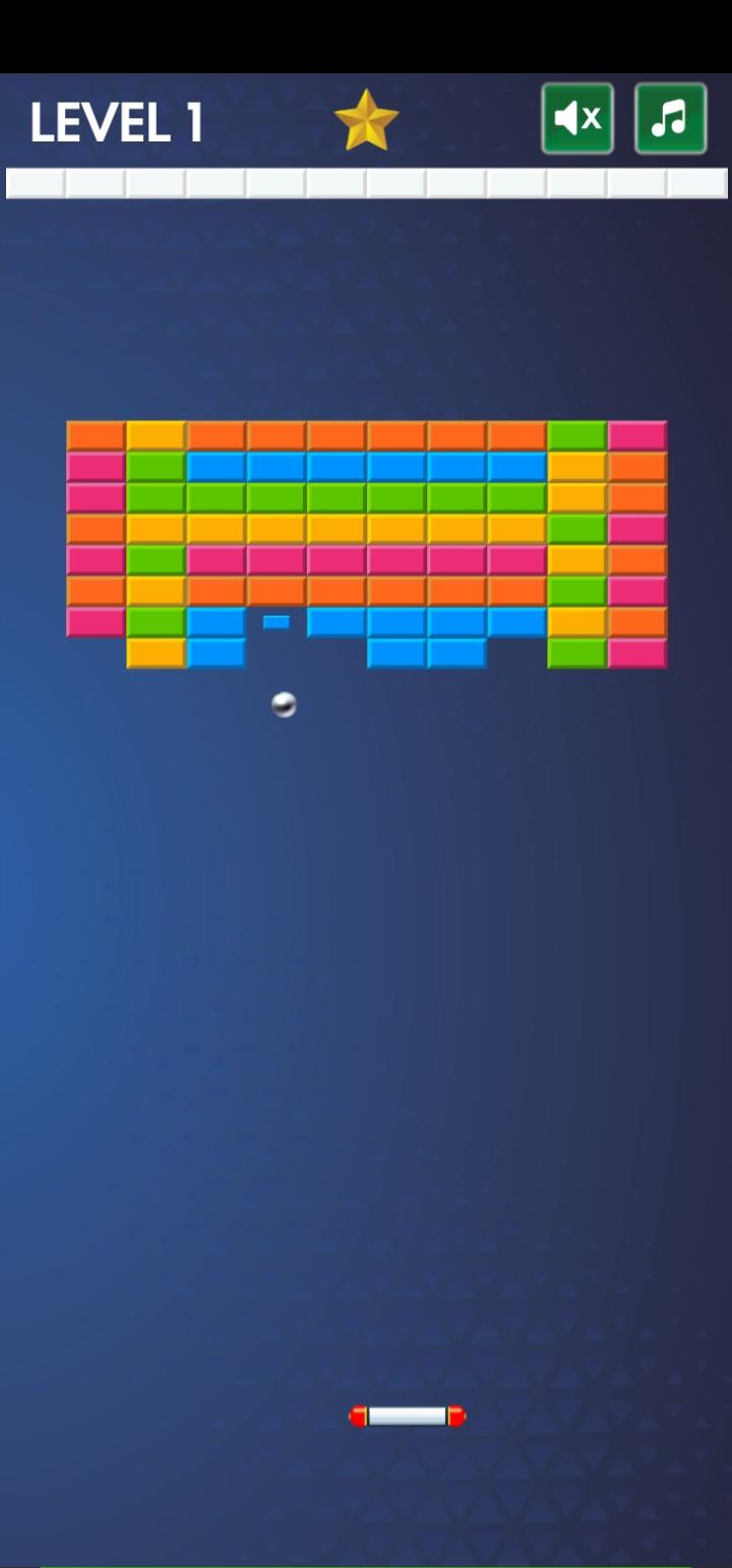 Galaxy Bricks Breaker Game Screenshot