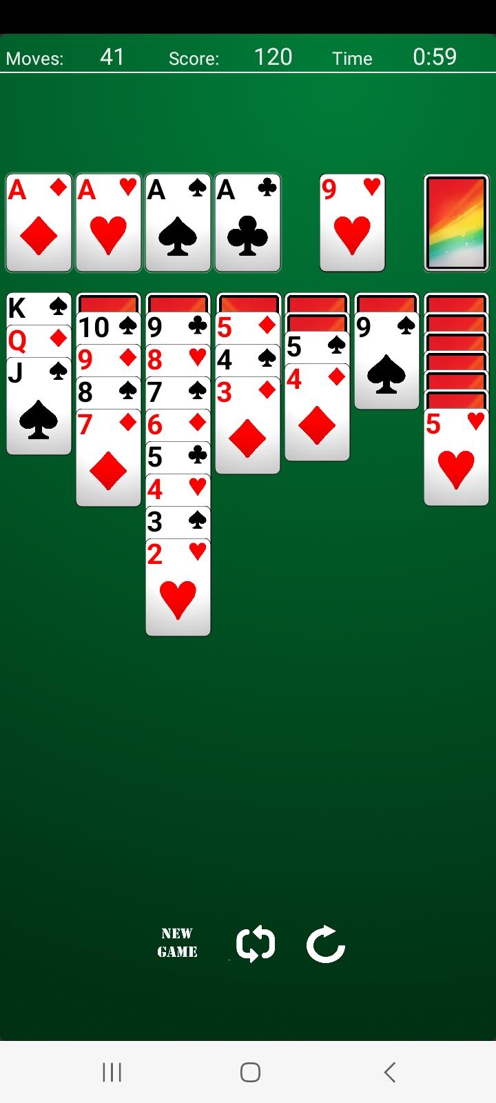 Captura de Tela do Jogo Solitaire