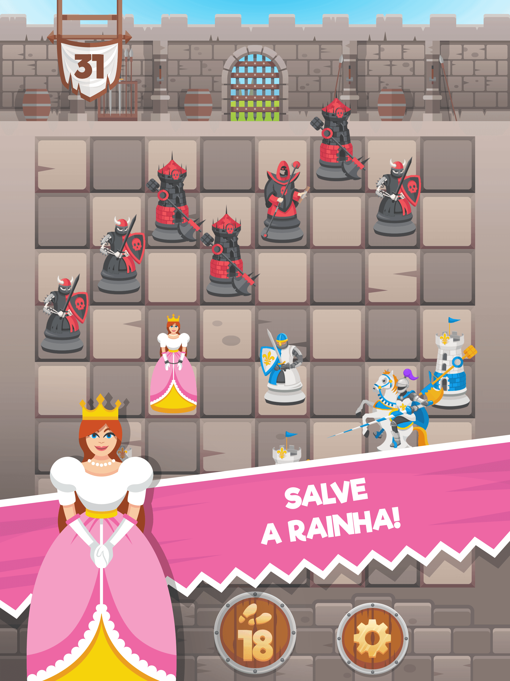 Captura de Tela do Jogo Knight Saves Queen