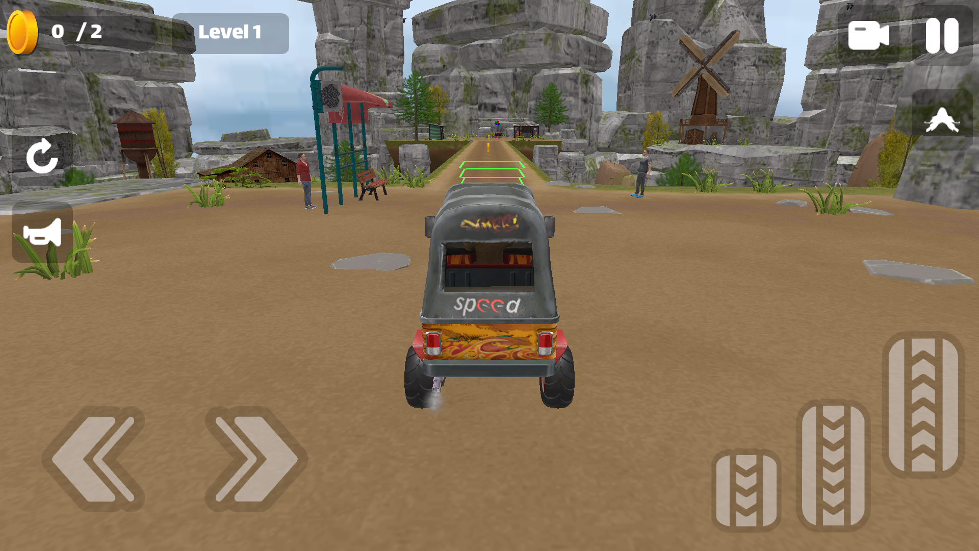 Rickshaw Climb on Mountain Game Screenshot