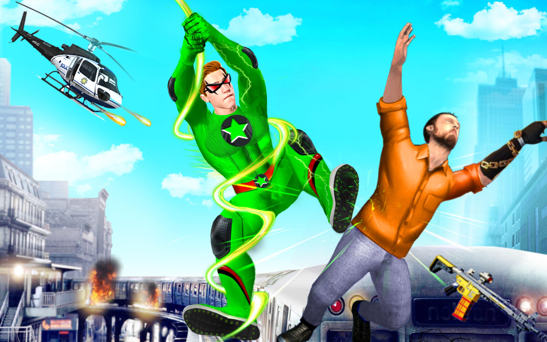 Screenshot 3 of Police Green Sticky Robot Hero 1.0