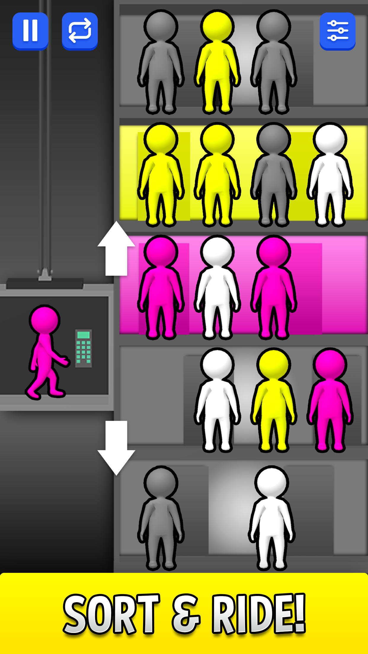 Cuplikan Layar Game Elevator Sorting