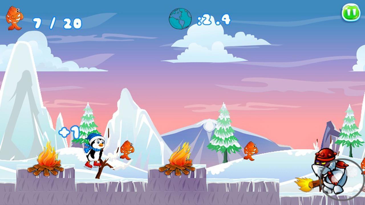 Penguin Skater Run Game Screenshot