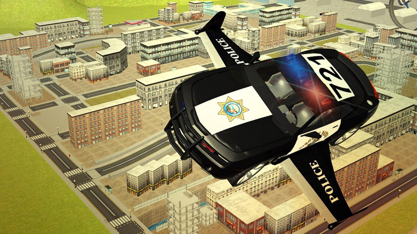 Flying Police car 3d simulator Game Screenshot
