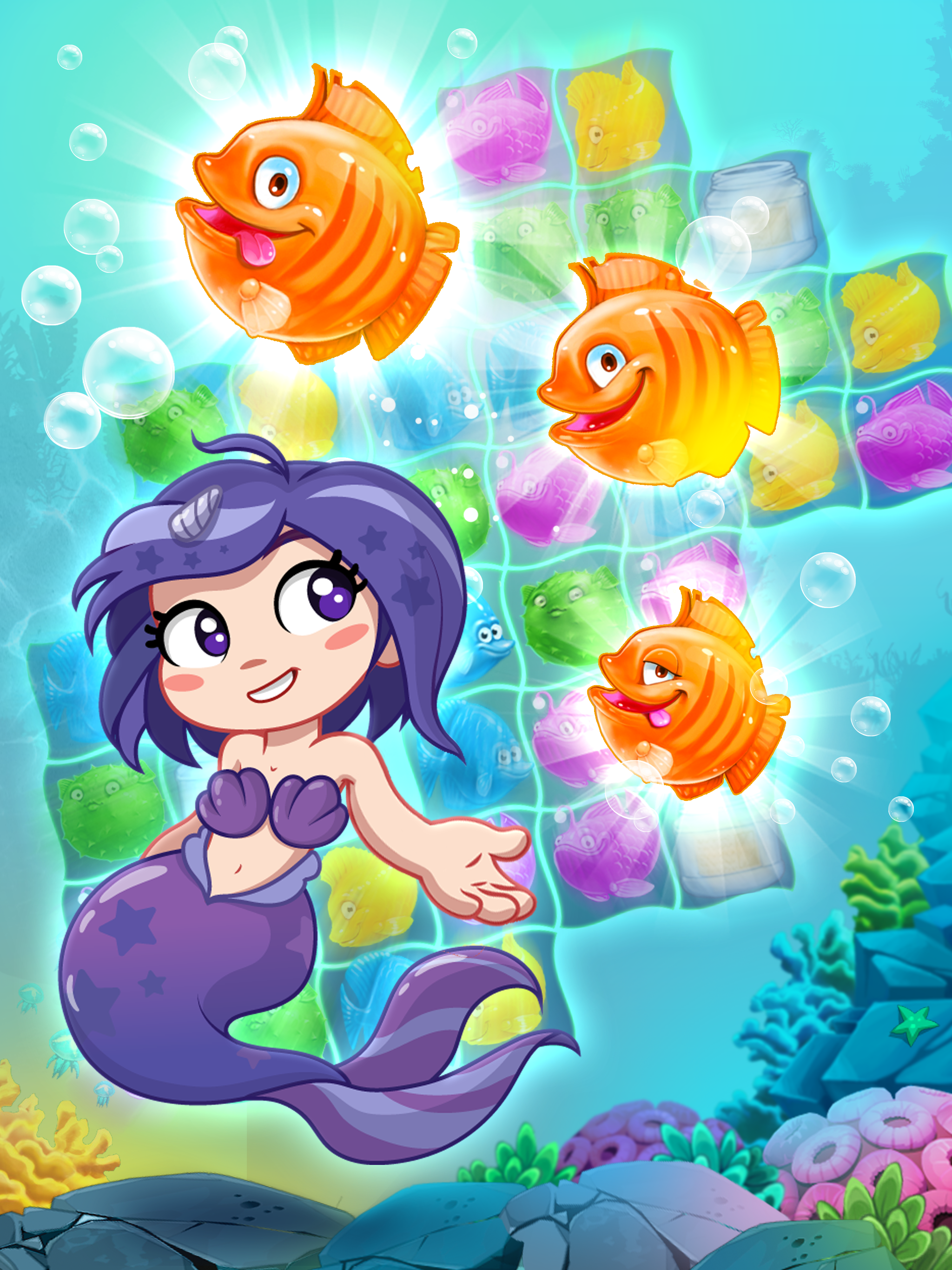 Viber Mermaid Puzzle Match 3 게임 스크린샷