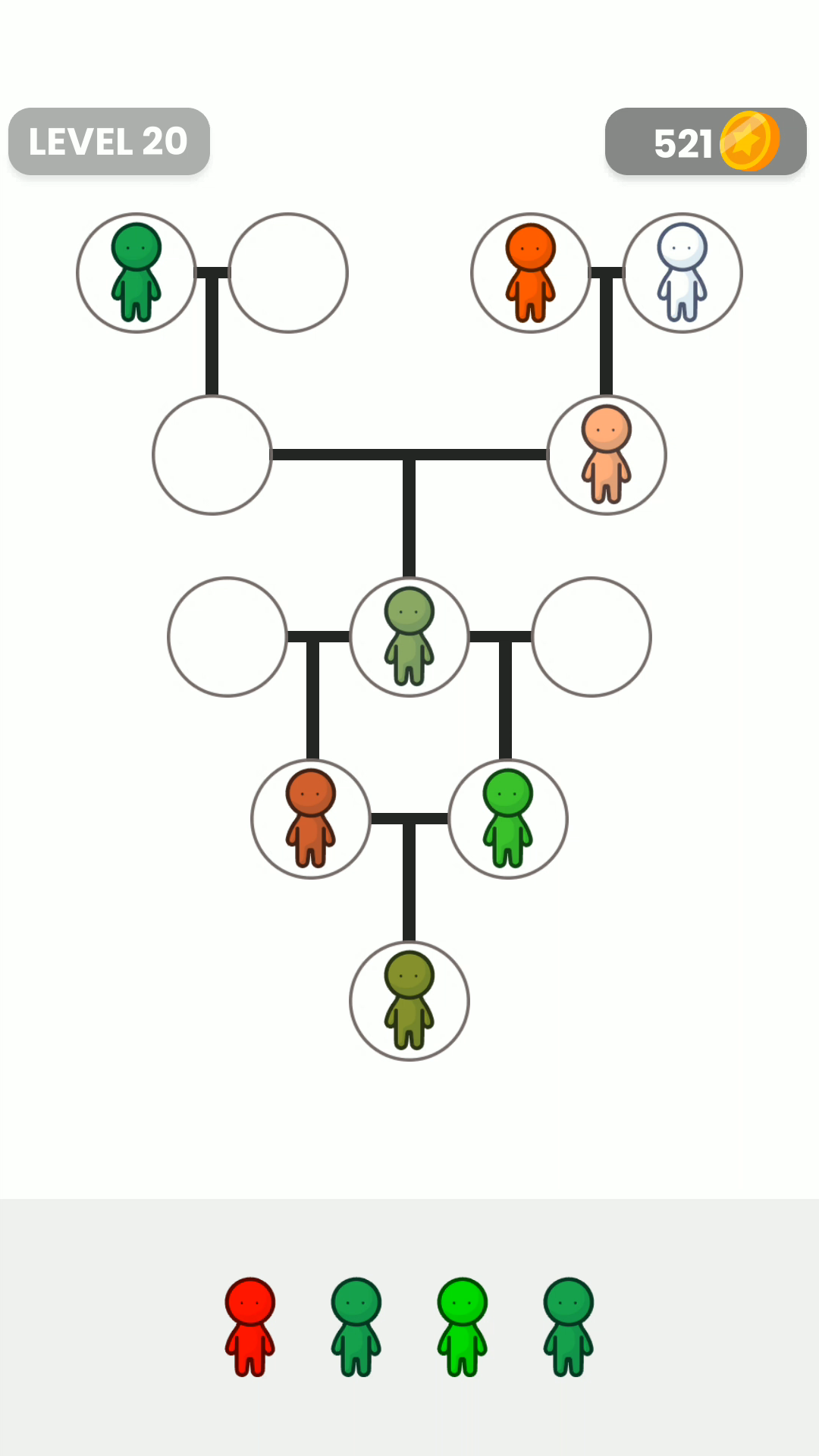 Colored Family Tree Game Screenshot