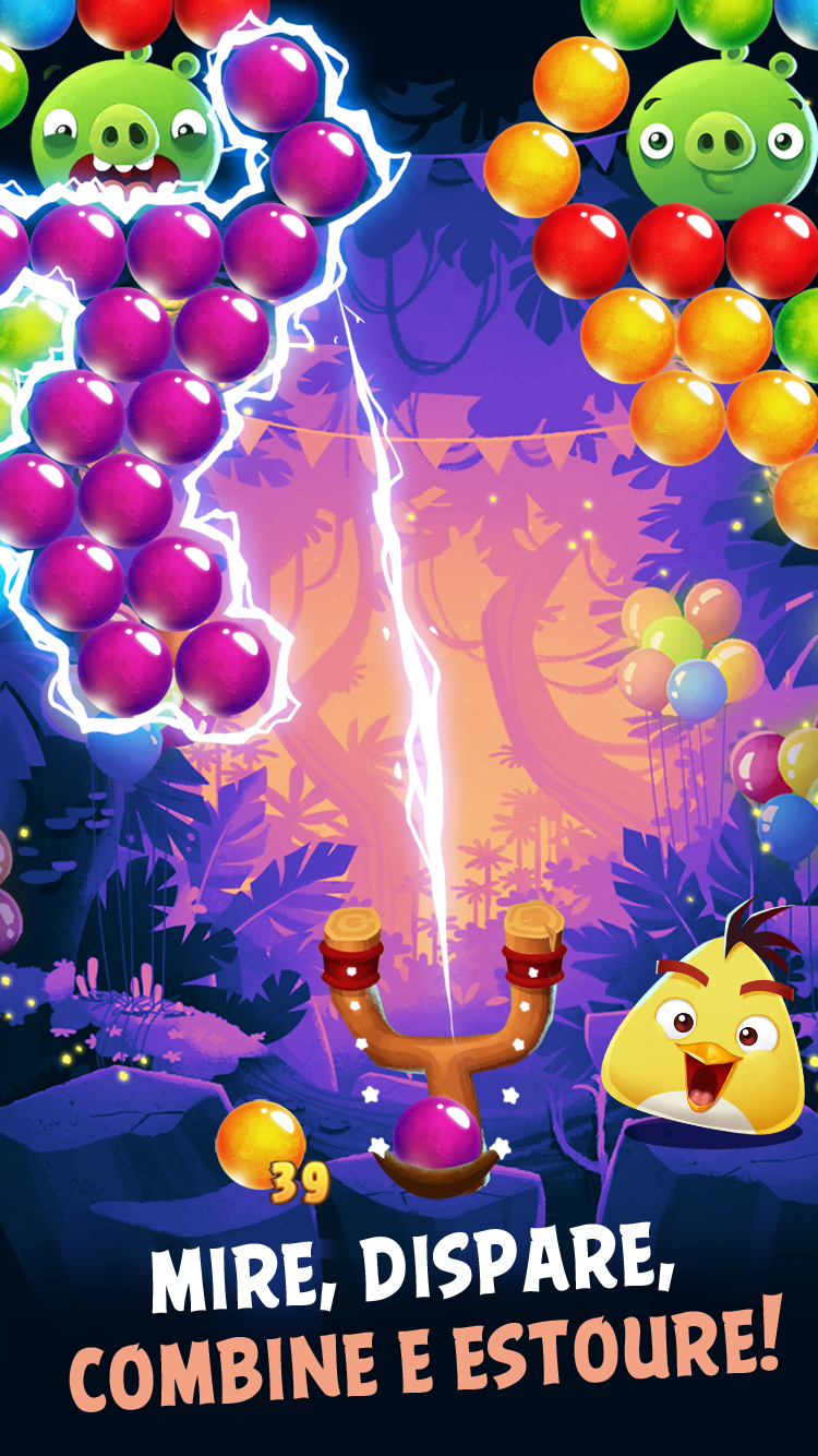Captura de Tela do Jogo Angry Birds POP Bubble Shooter