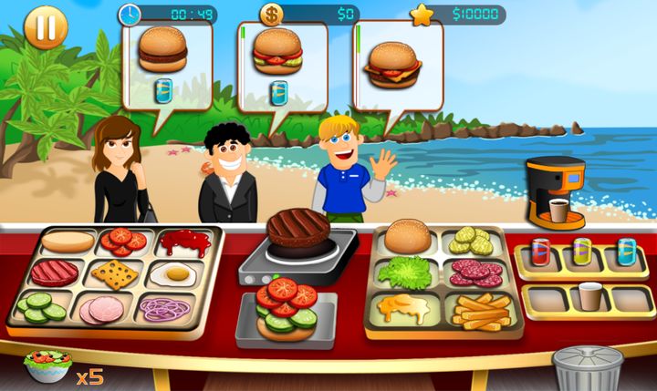 Cooking - Beach Yummy Burger Restaurant Game Screenshot
