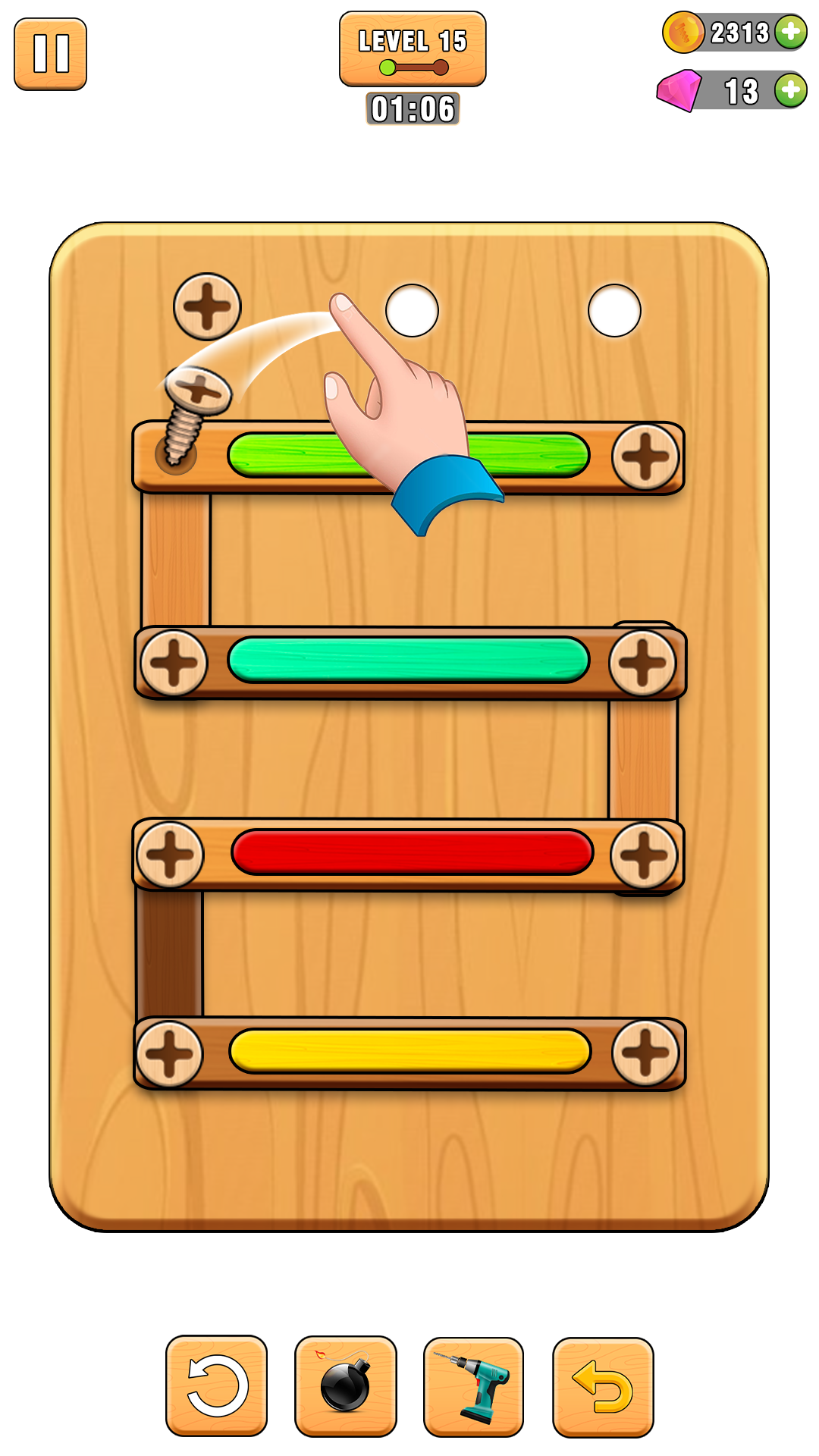 Screw Puzzle Wood Nut and Bolt Game Screenshot