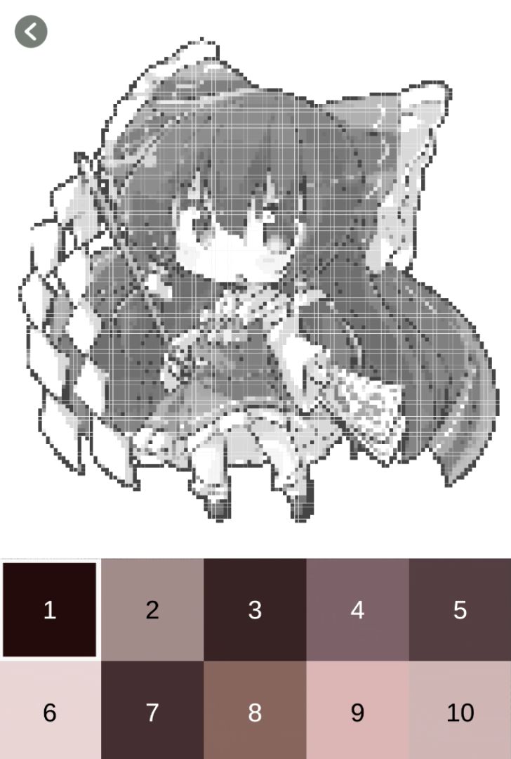 Screenshot of Touhou Pixel Art Color