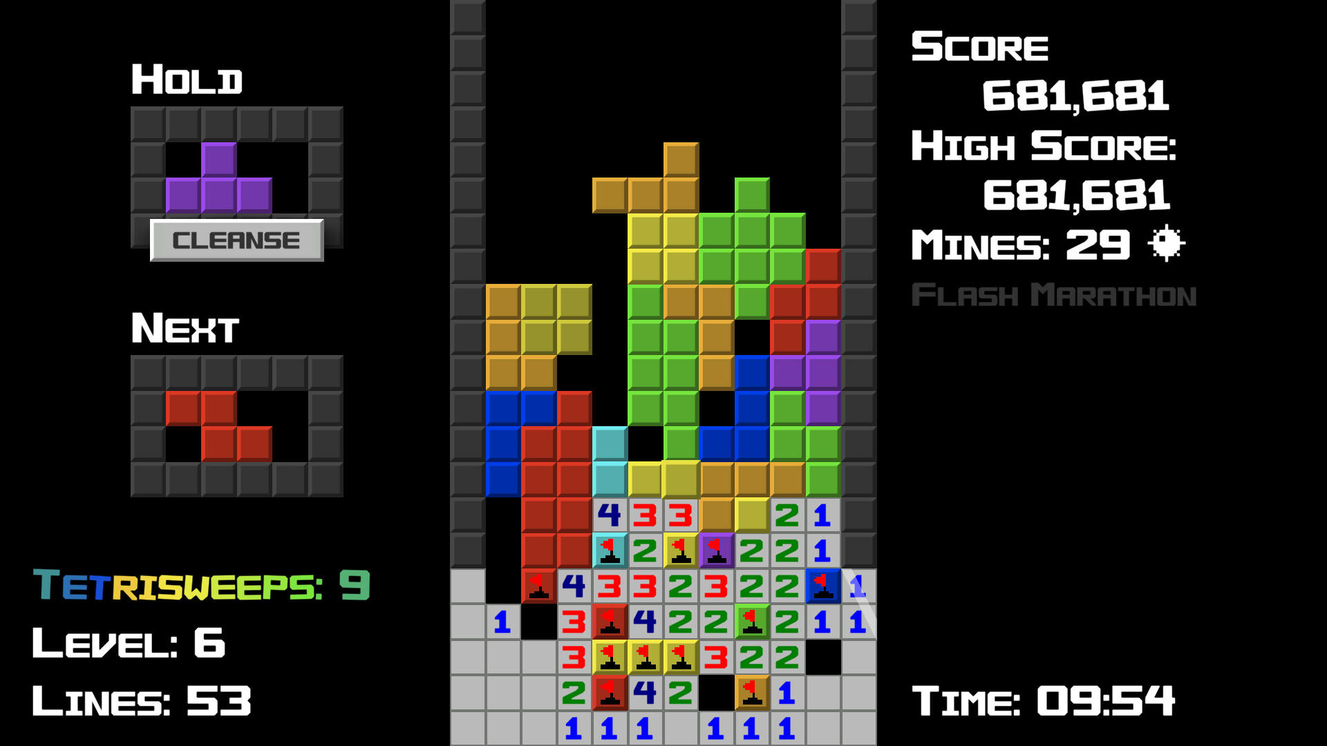 Tetrisweeper screenshot game