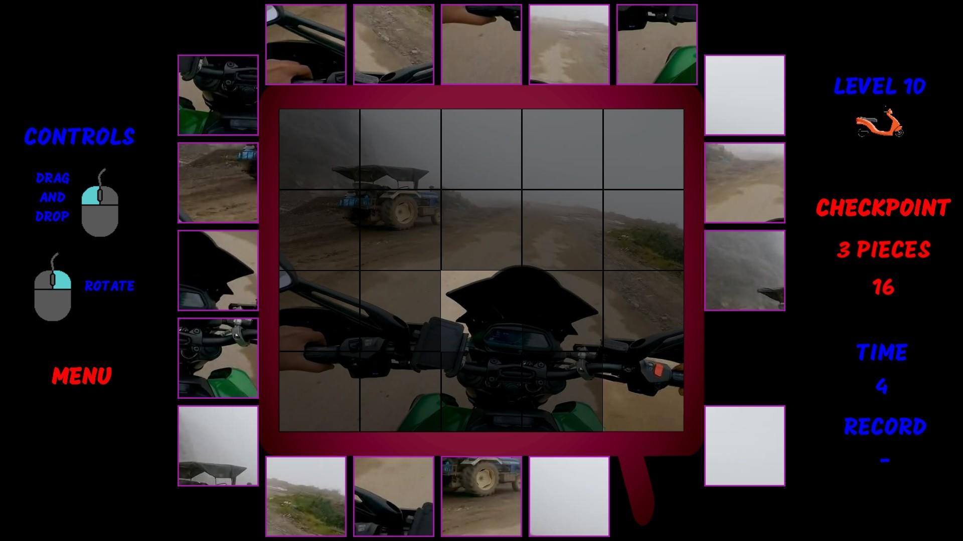 Screenshot of Motorbike Video Puzzle