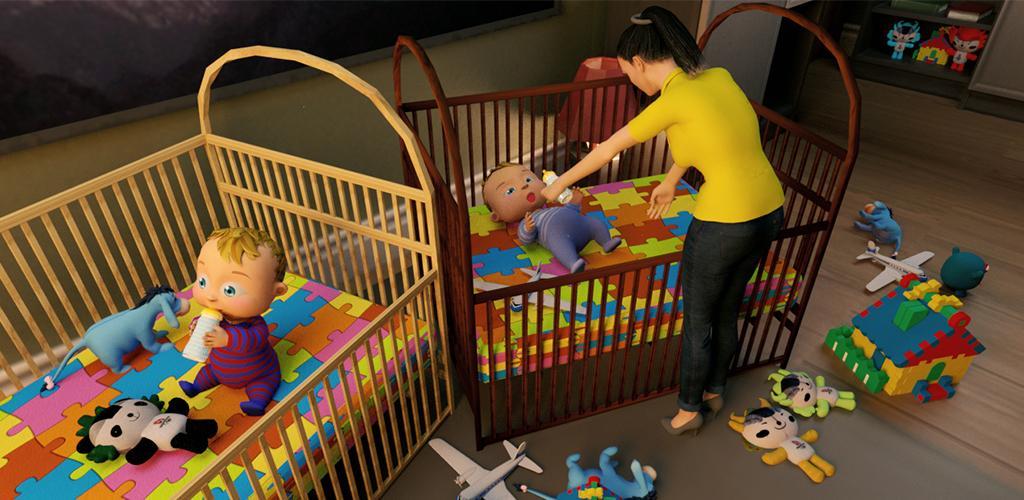 Banner of 真正的母親模擬器：新出生的雙胞胎嬰兒遊戲3D 