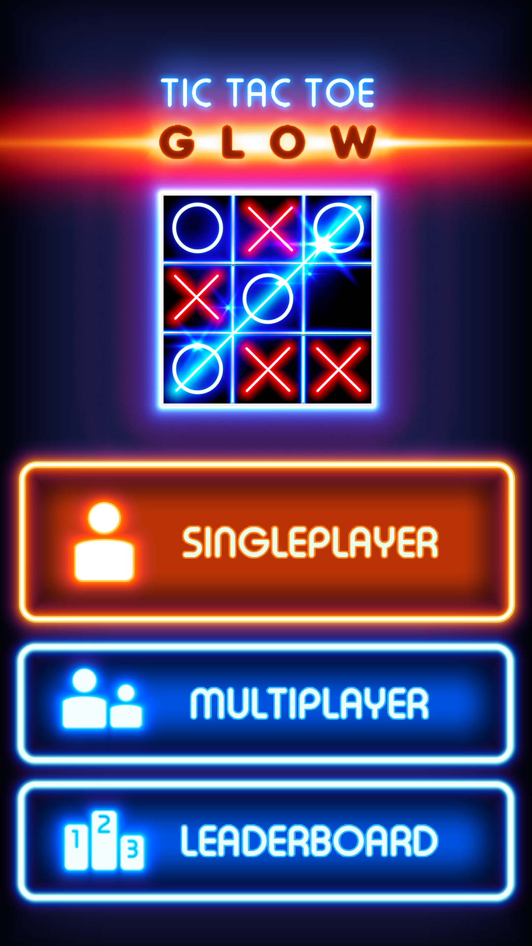 Tic Tac Toe Glow: 2 Players Game Screenshot