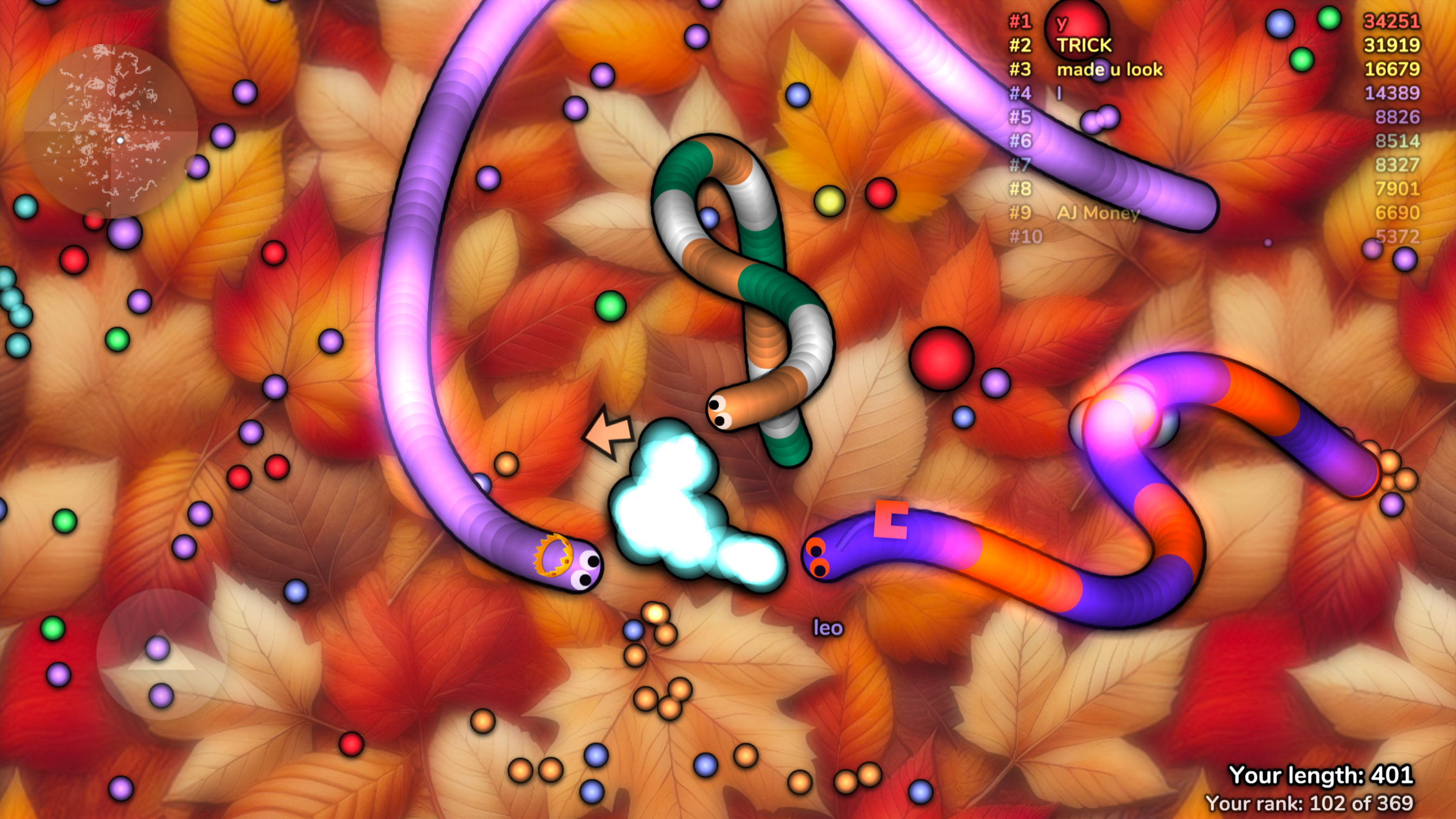 slither.io ゲームのスクリーンショット
