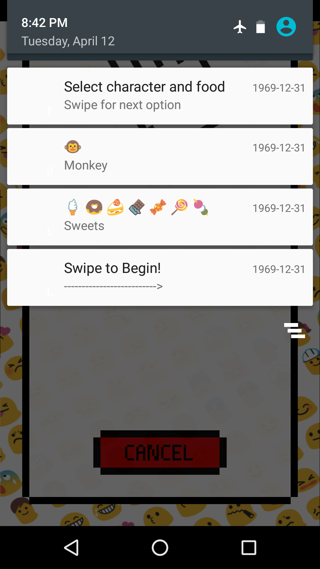 HungerMoji - Notification Game 게임 스크린샷