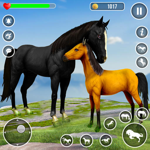 Virtual Wild Horse Family Game Game Screenshot