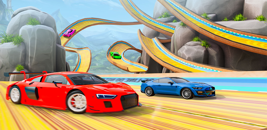 Super Hero Mega Ramp Car Stunt Game Screenshot