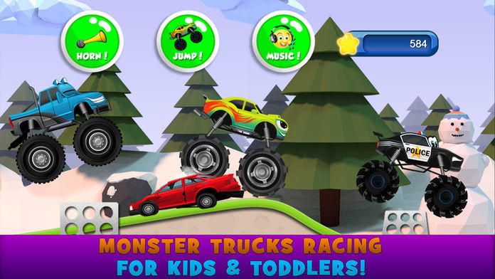 Screenshot 1 of Детская гоночная игра Monster Trucks 