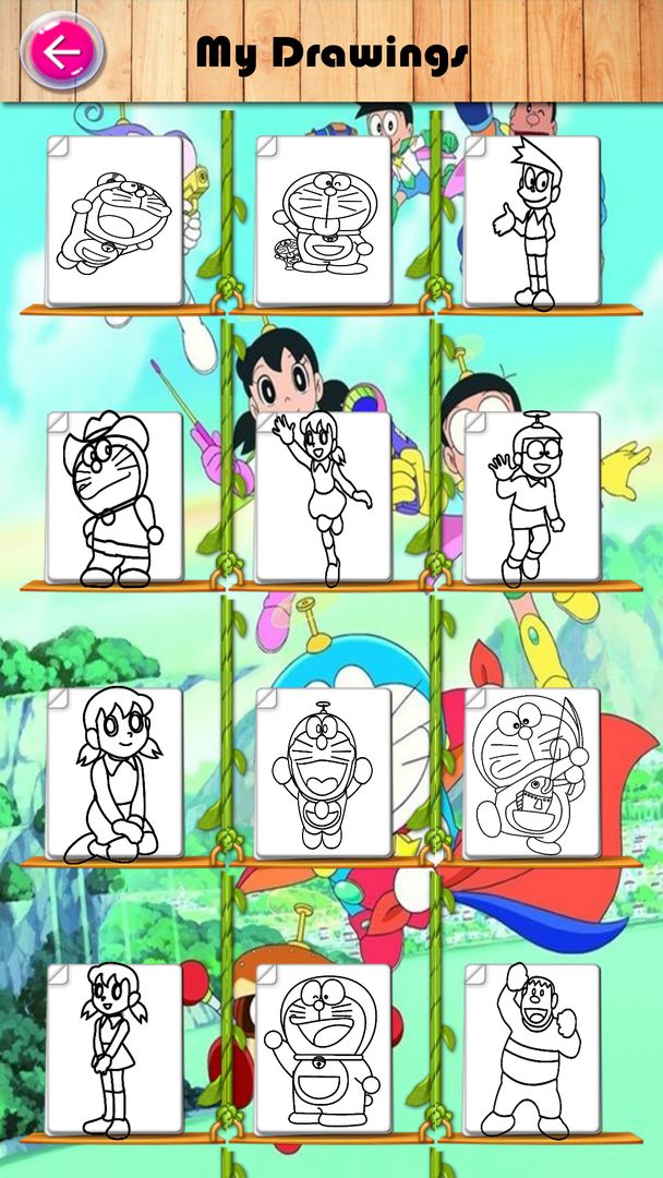 doramon nobita coloring shizuka 게임 스크린 샷