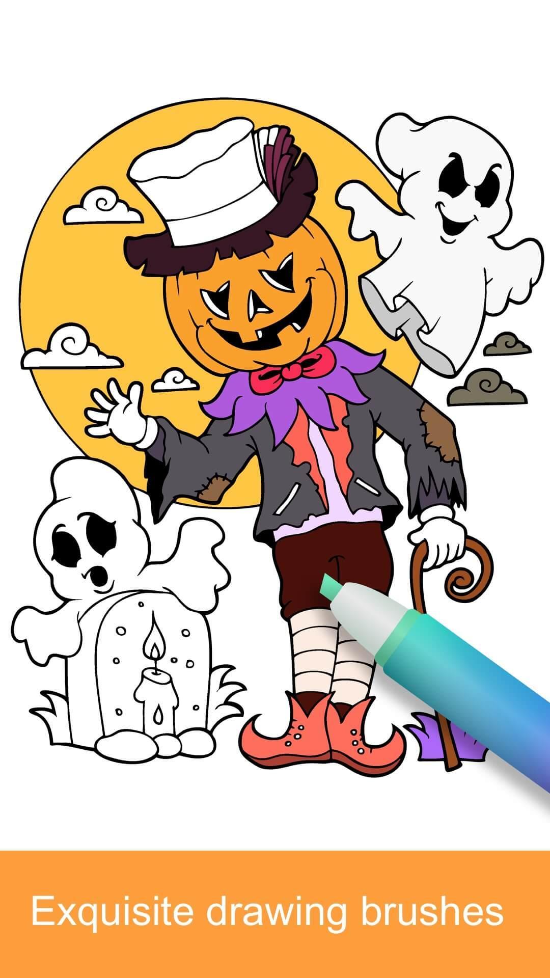 Cuplikan Layar Game 2025 Halloween Coloring Books