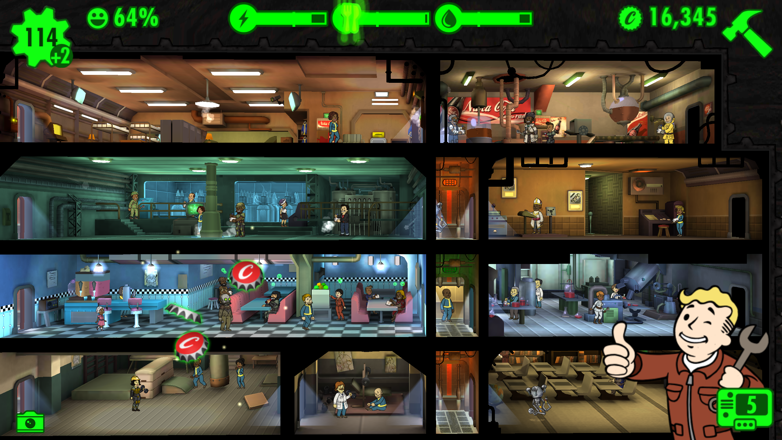 Fallout Shelter ภาพหน้าจอเกม
