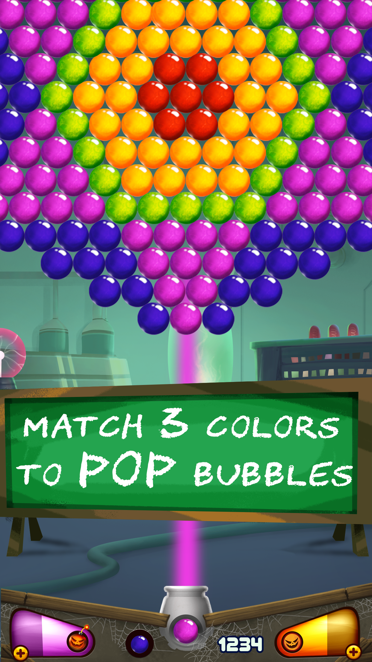 Crazy Scientist Bubble Shooter Game Screenshot