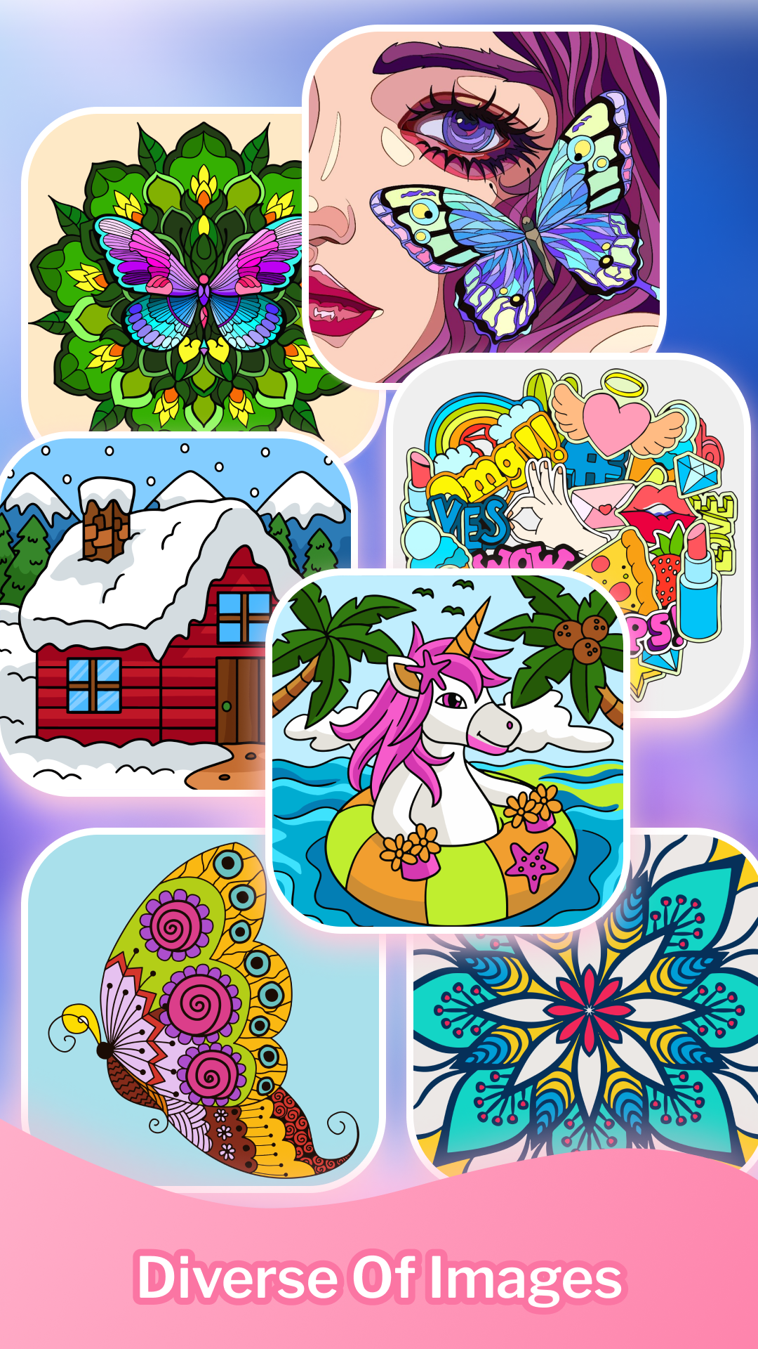Color Book 500 Animals Flowers Game Screenshot