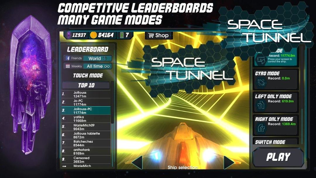 Space Tunnel screenshot game