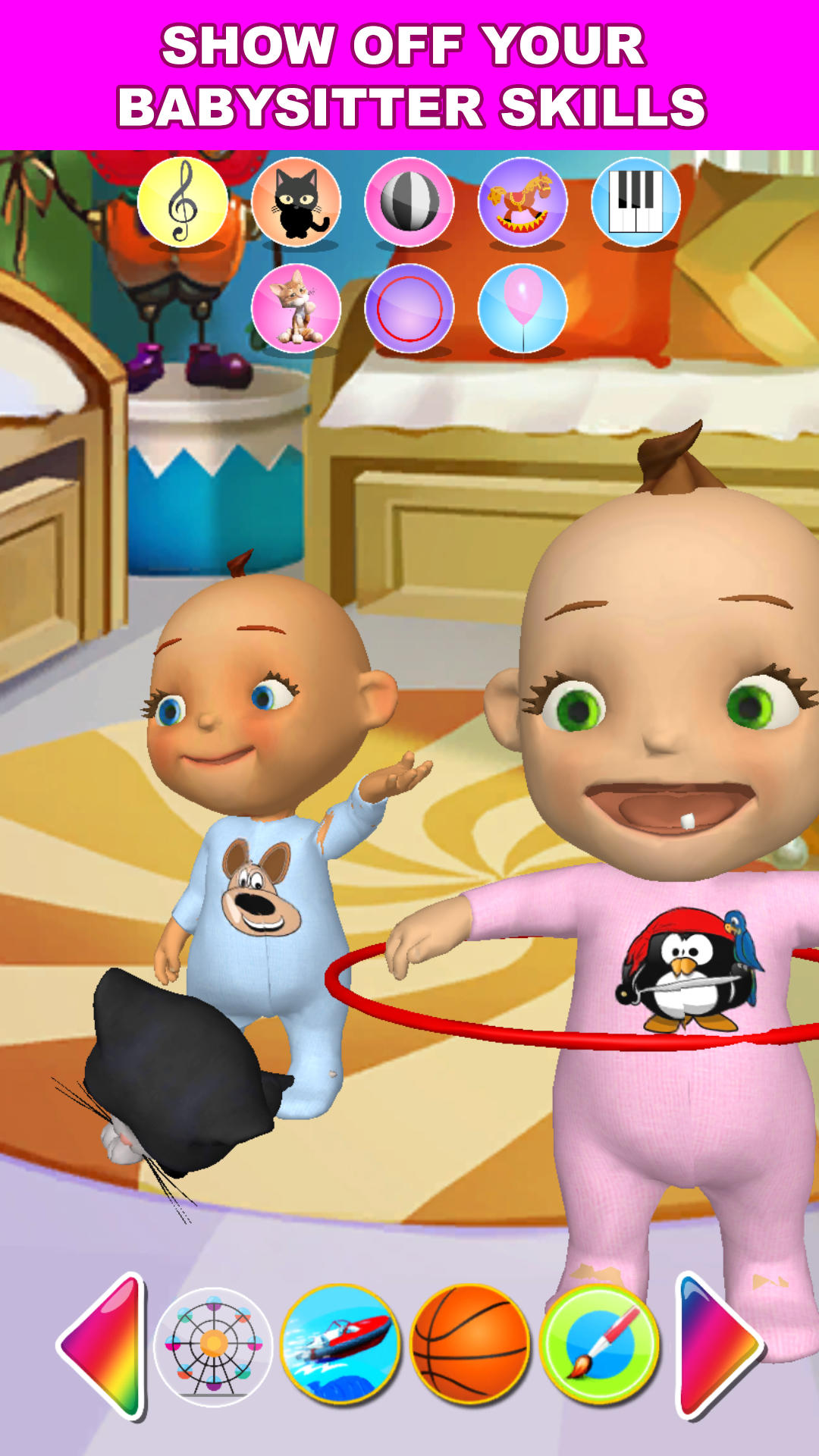 아기 쌍둥이 신생아의 재미를 이야기 게임 스크린 샷