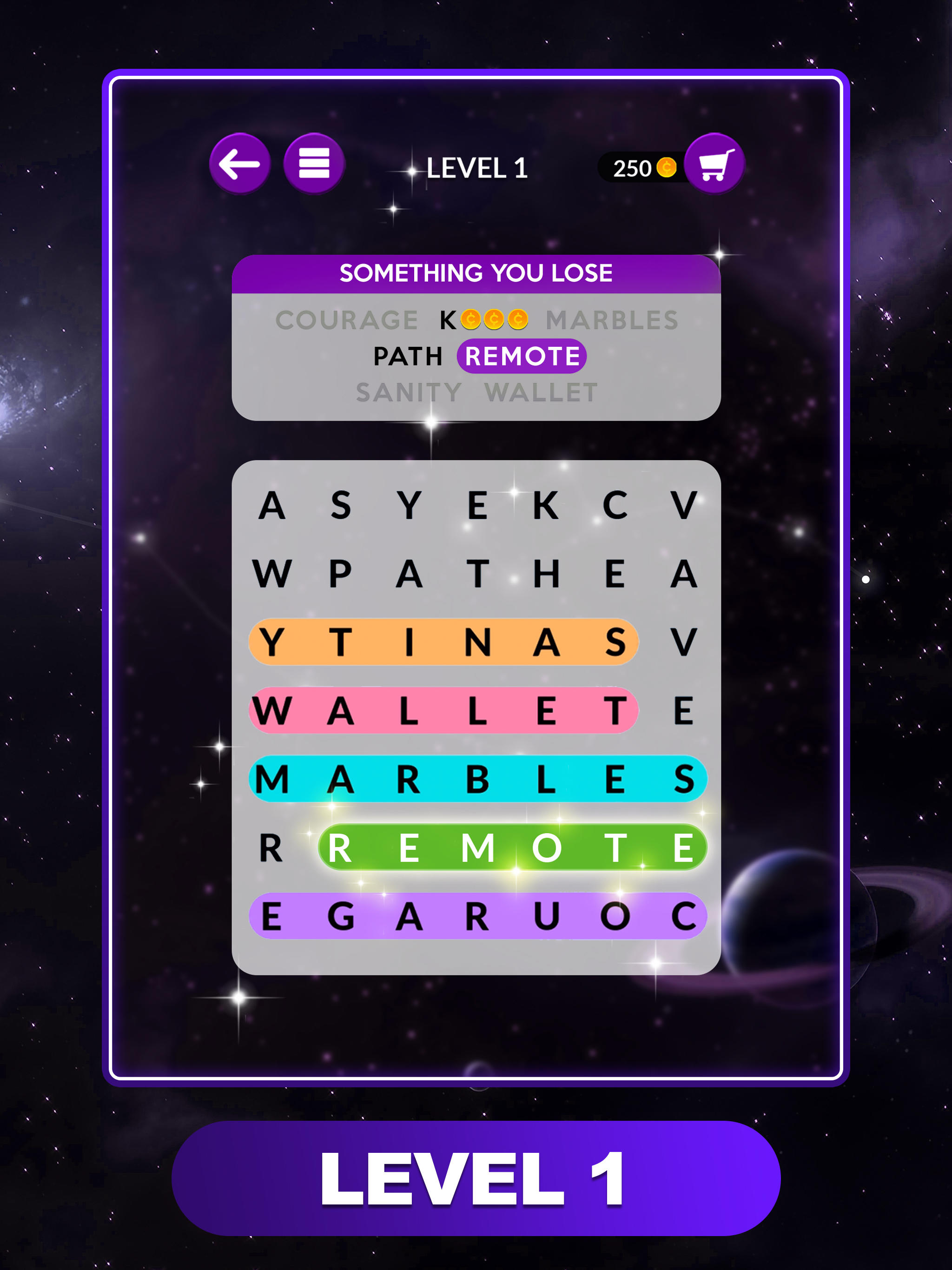 Wordscapes Search: Word Games Game Screenshot