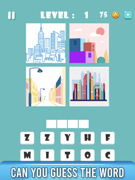 4 Pics 1 Word Fun Quiz Games Game Screenshot