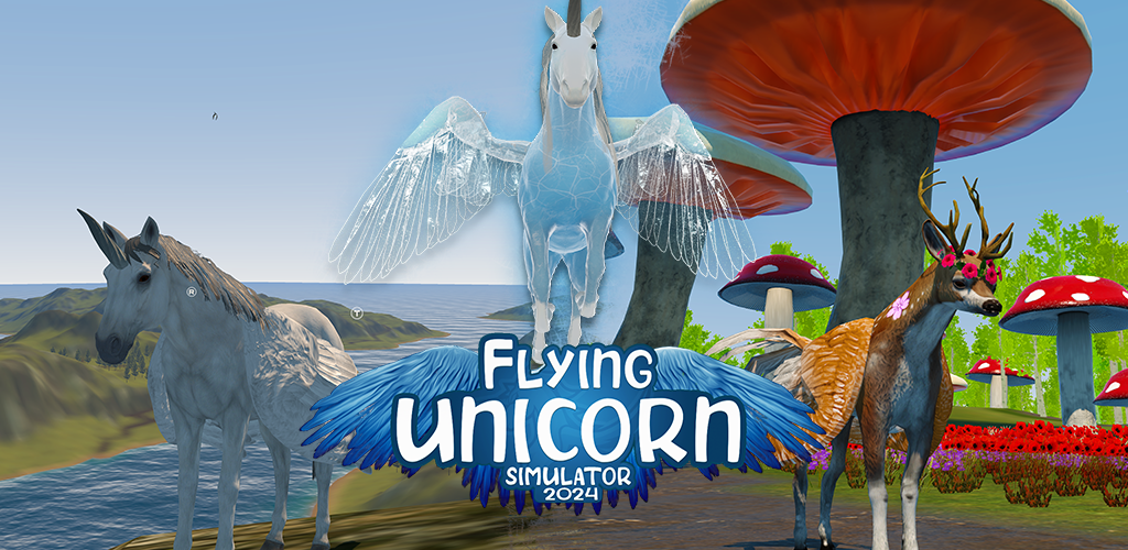 Скриншот видео Flying Unicorn Simulator 2024