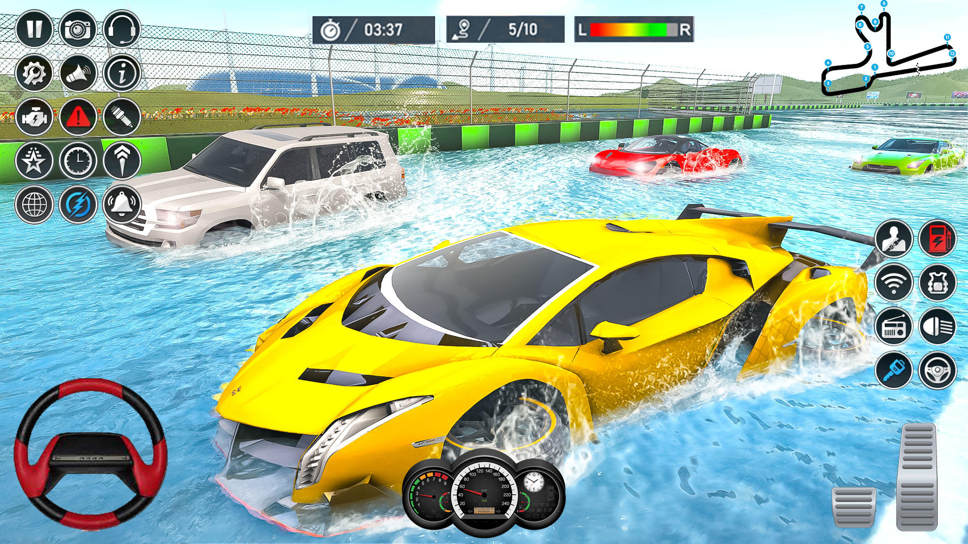 Captura de Tela do Jogo Aqua surfer: water car racing