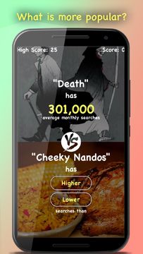 Captura de Tela do Jogo Higher Lower Quiz Game