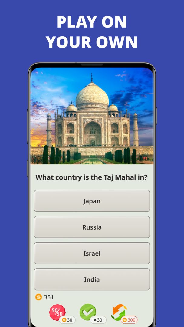 Screenshot of QuizzLand. Quiz & Trivia game