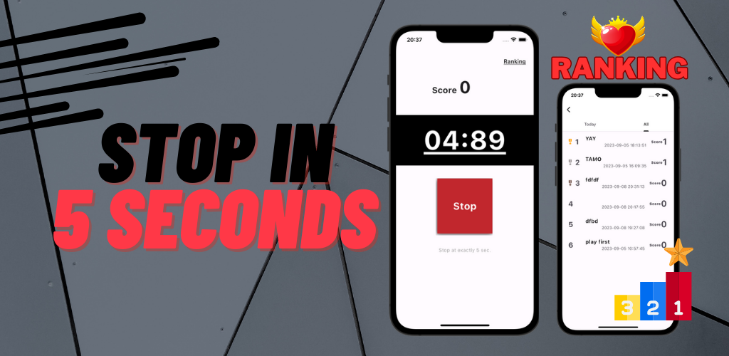 Banner of 5sec Stopwatch Timer Game App 