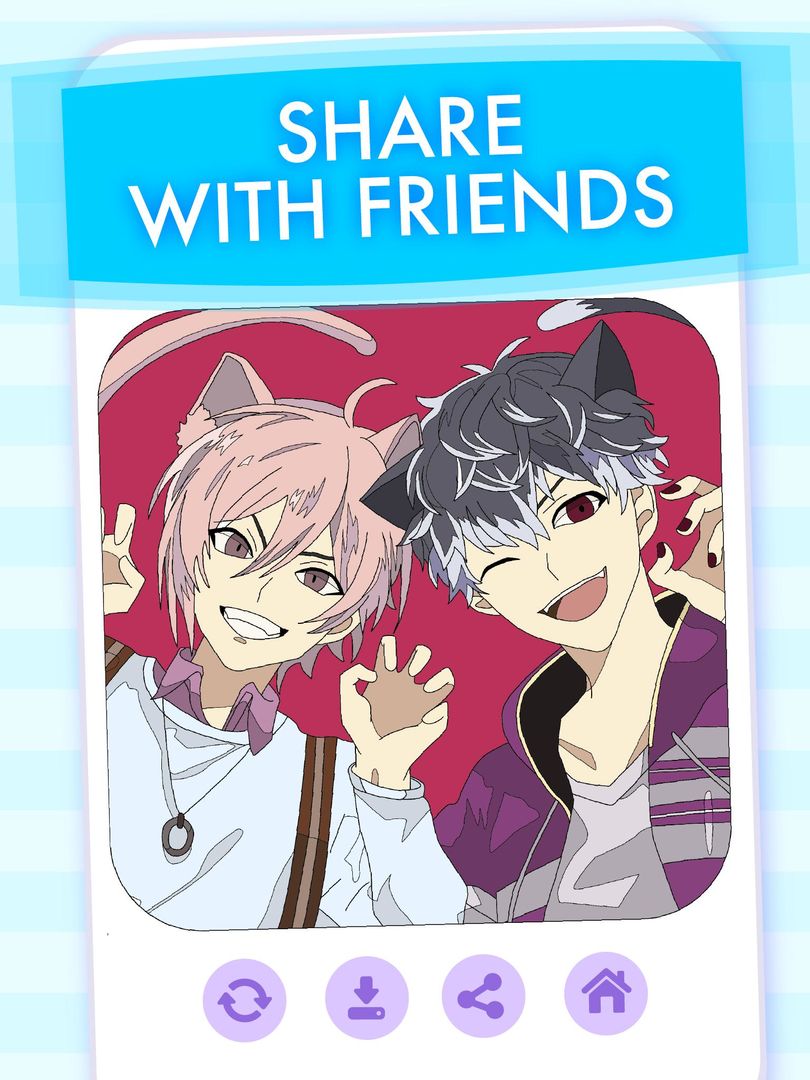 Screenshot of Kawaii Anime Boys Coloring Book