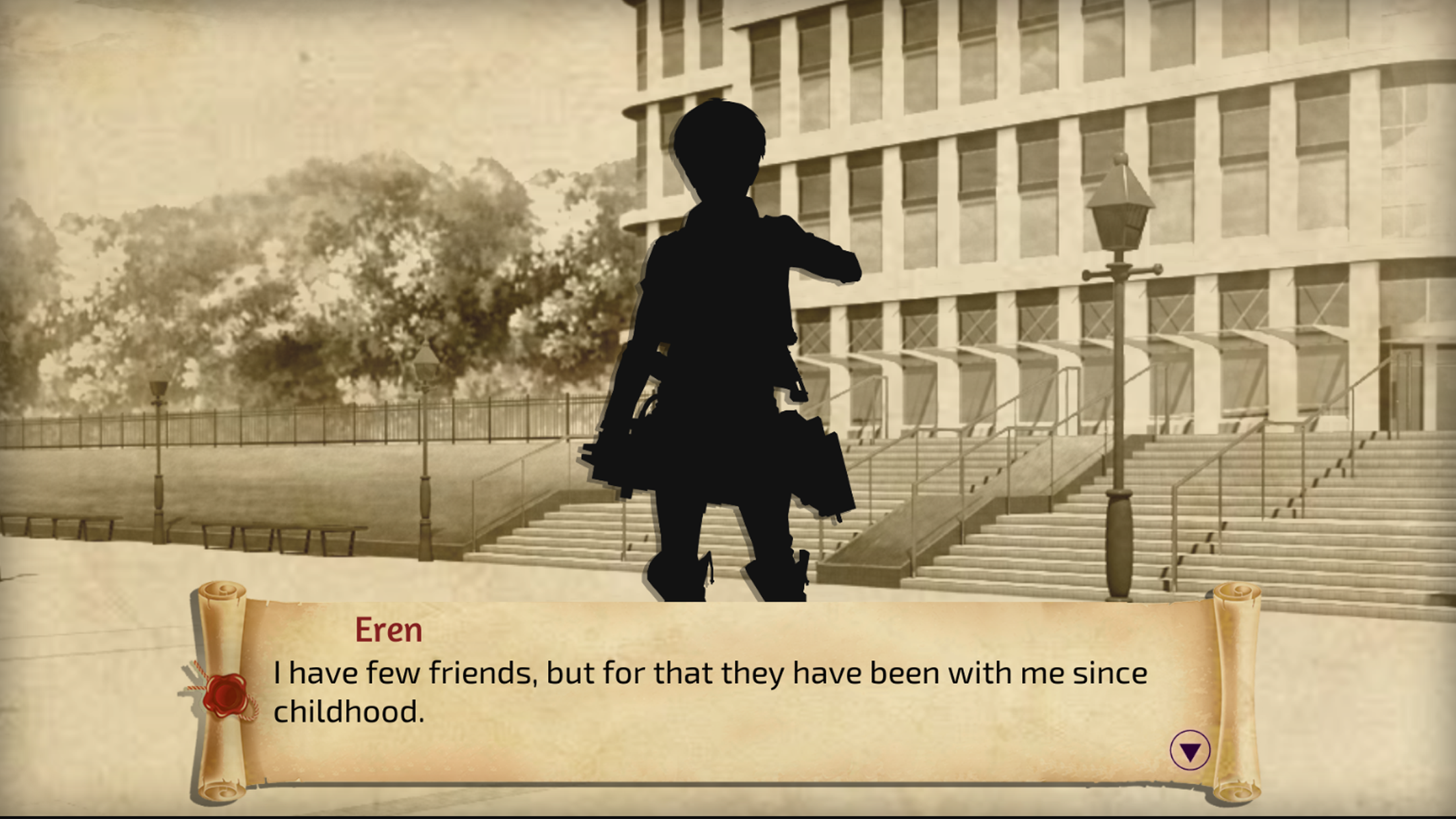 Attack on Titan: Visual Novel Game Screenshot