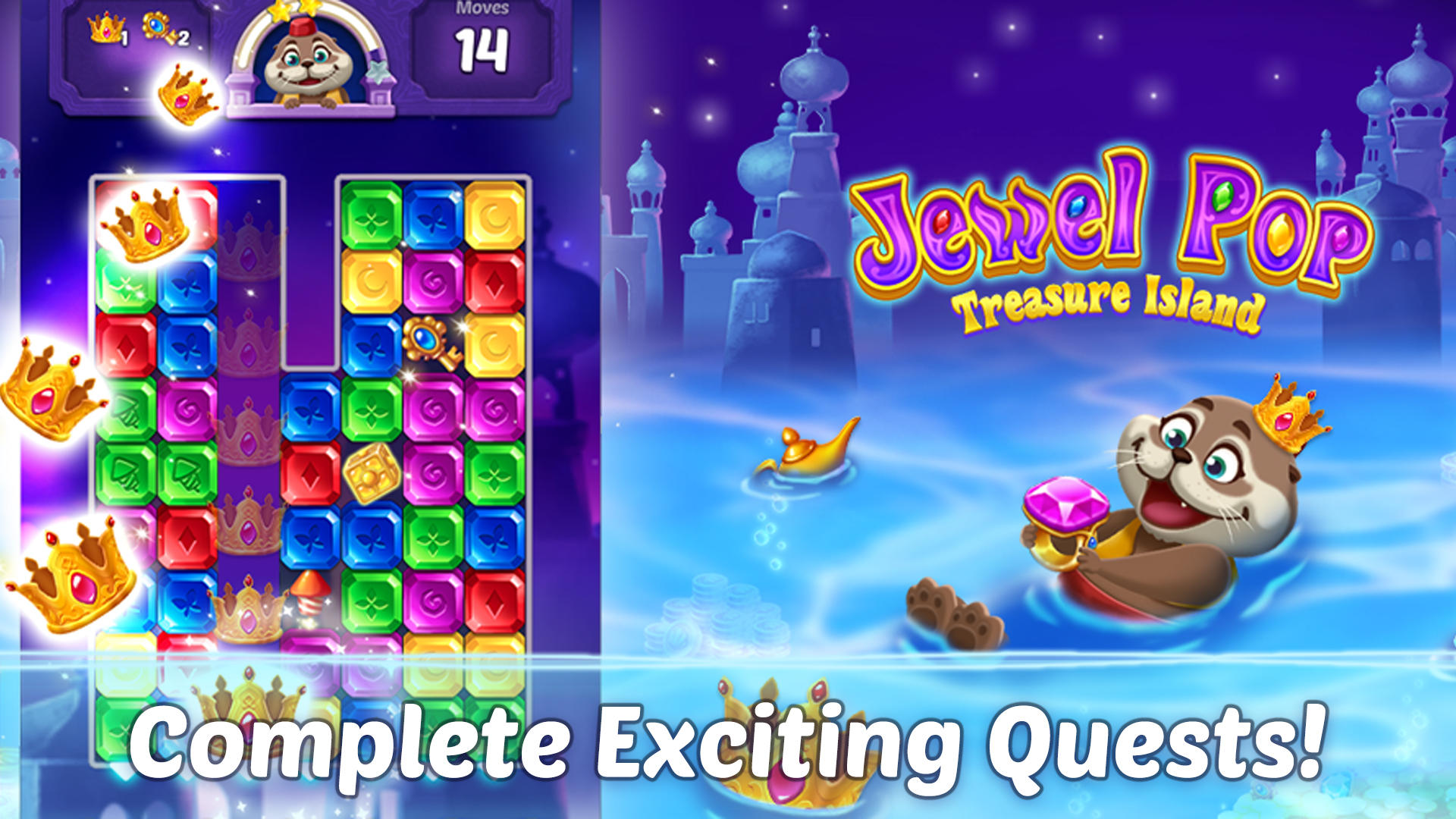 Jewel Pop: Treasure Island Game Screenshot
