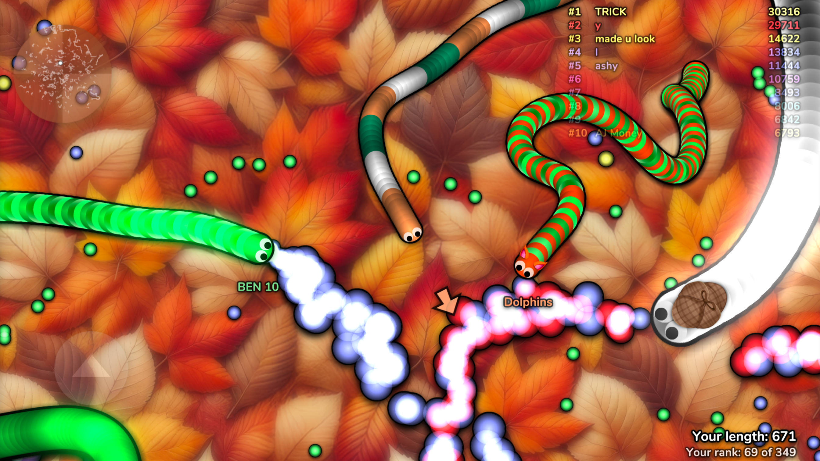 slither.io ゲームのスクリーンショット