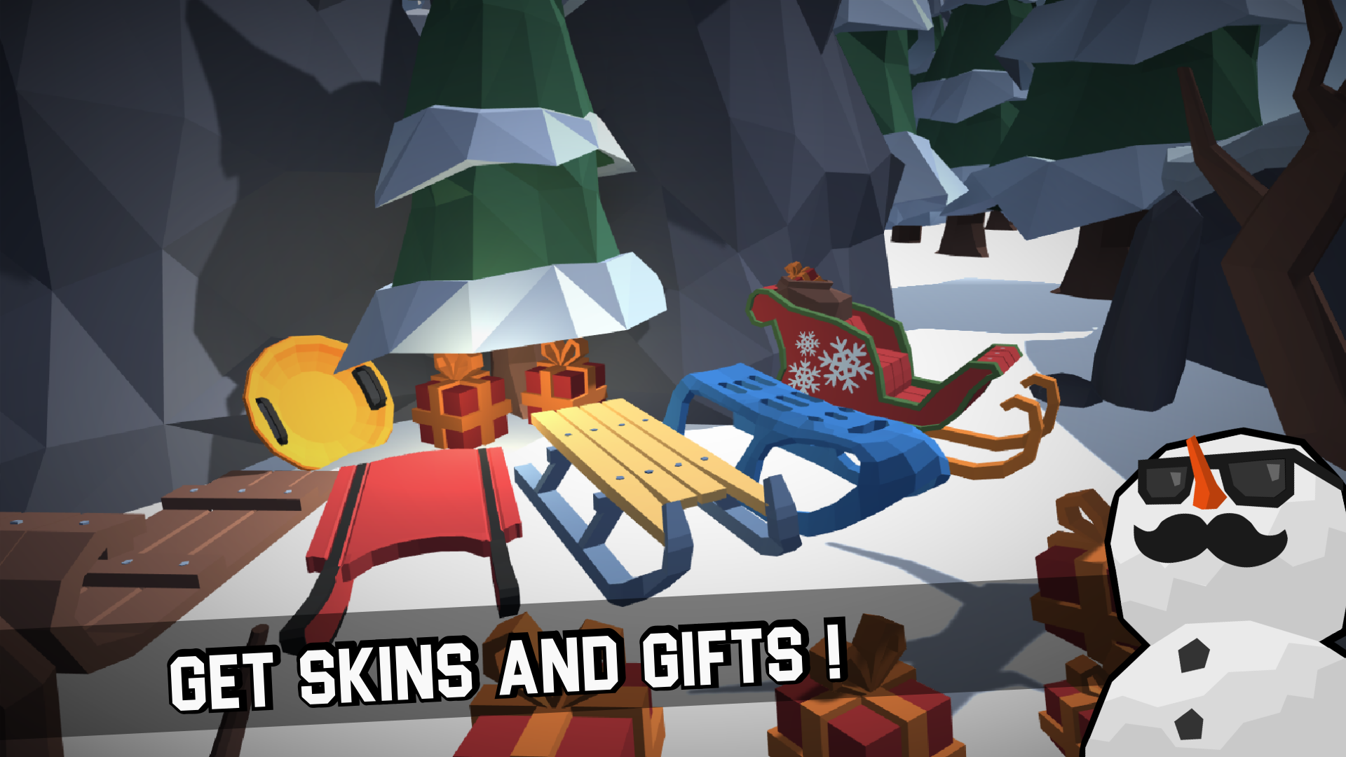 Sledge - snow mountain slide Game Screenshot