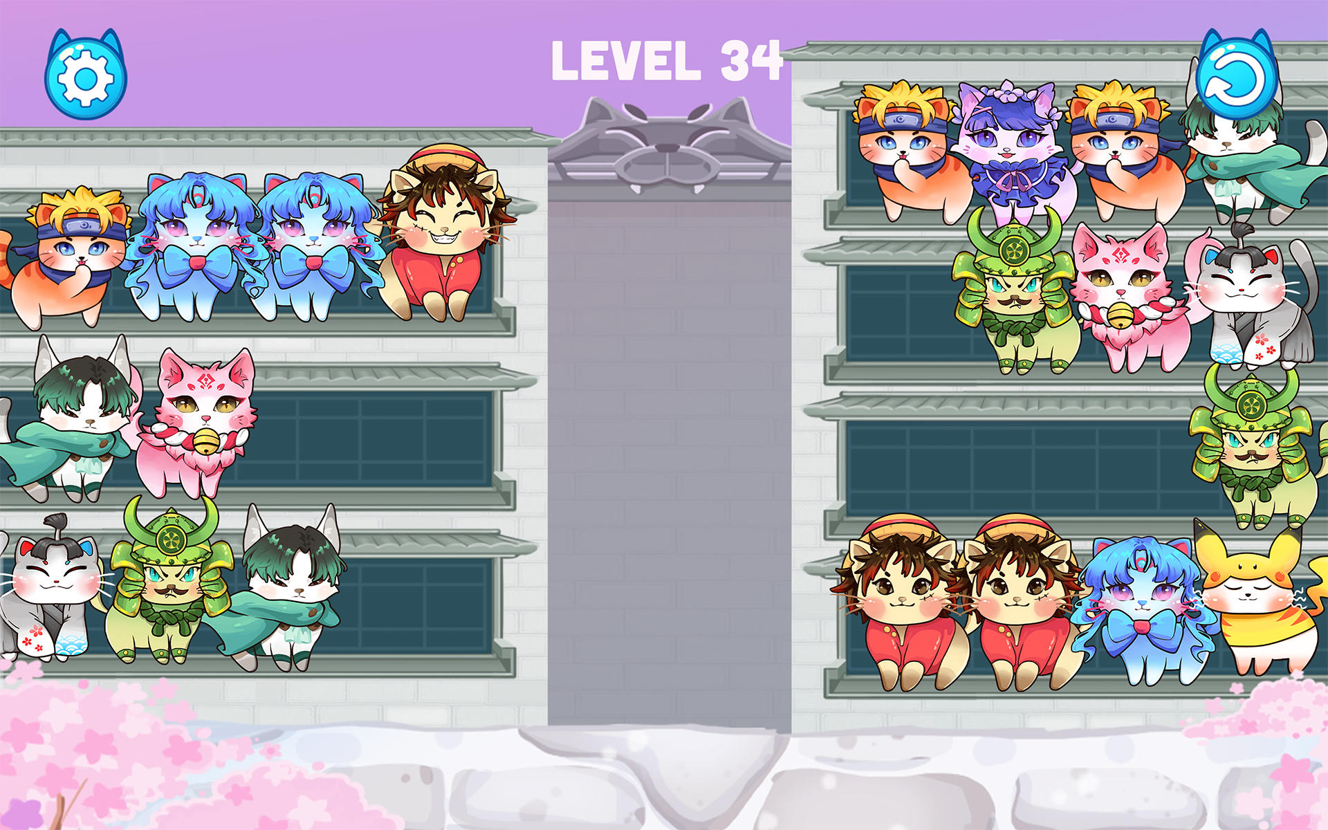 猫の並べ替え色：クラシックパズル ゲームのスクリーンショット