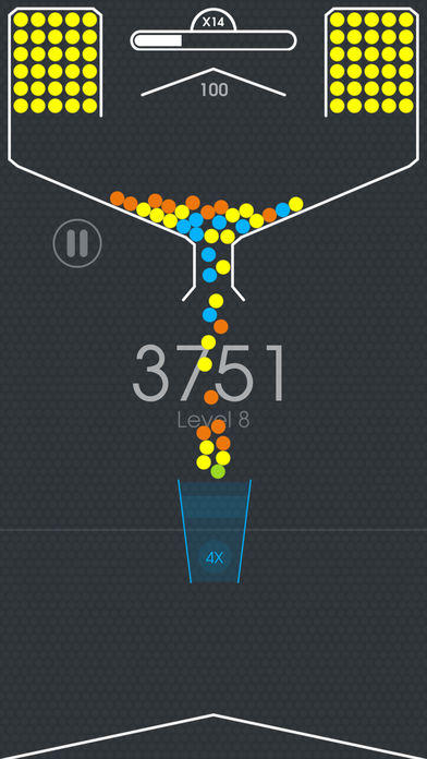 Screenshot 1 of 100 quả bóng - Nhấn để thả vào cốc 