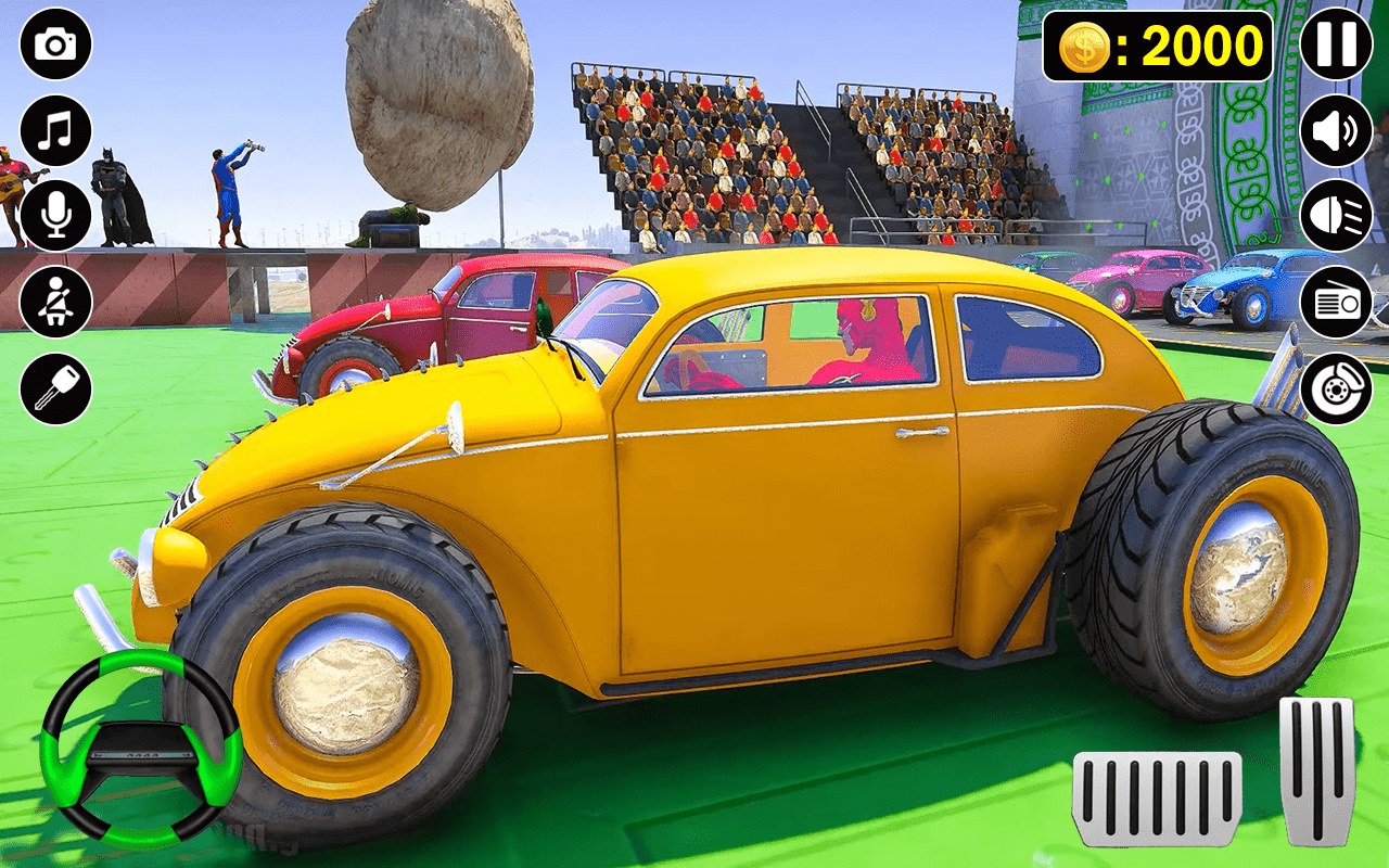 Cartoon Stunt Car Game Two Players Gameplay 