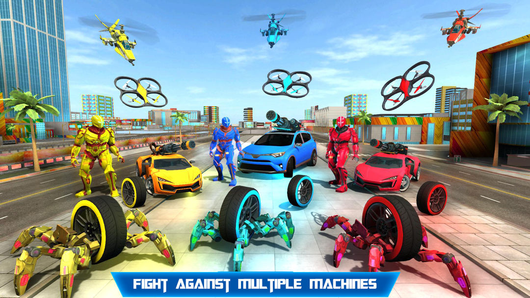 Spider Car Wheel Robot Game - Drone Robot Games 3D ภาพหน้าจอเกม