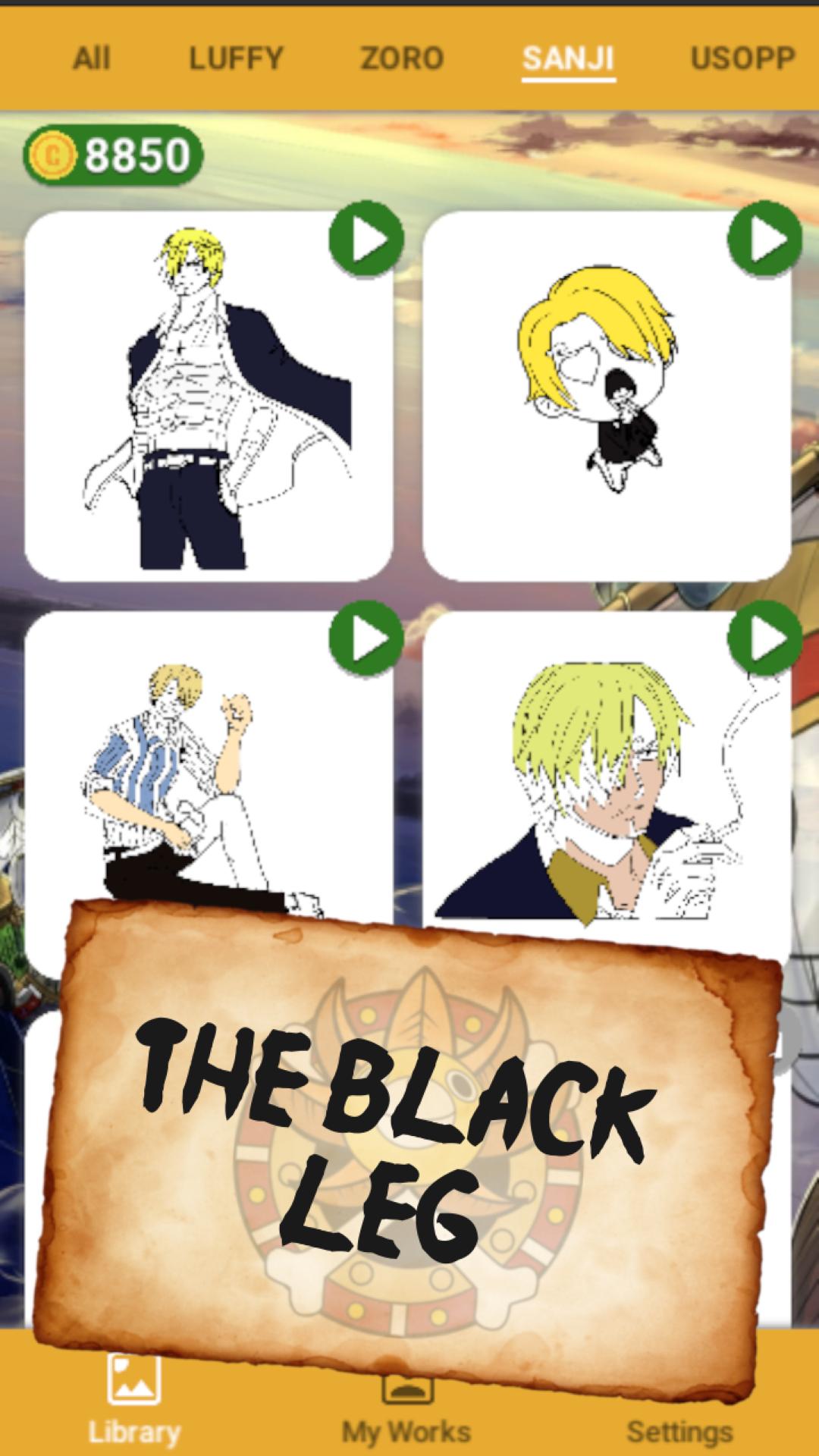 OP Pirates Coloring by Number Game Screenshot