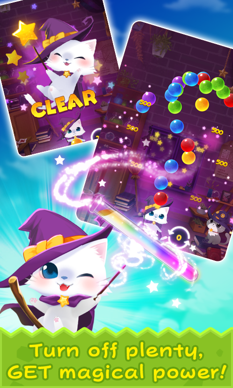 Bubble Cat Worlds Cute Pop Shooter Game Screenshot