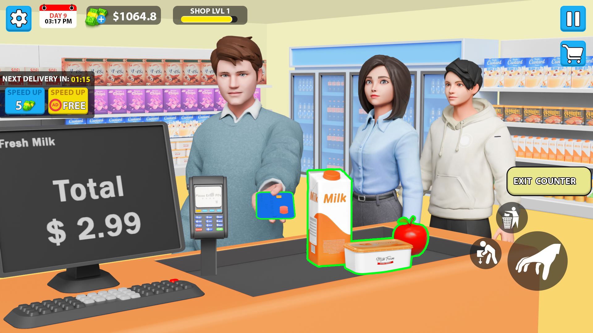 Captura de Tela do Jogo Supermarket:My Store Simulator