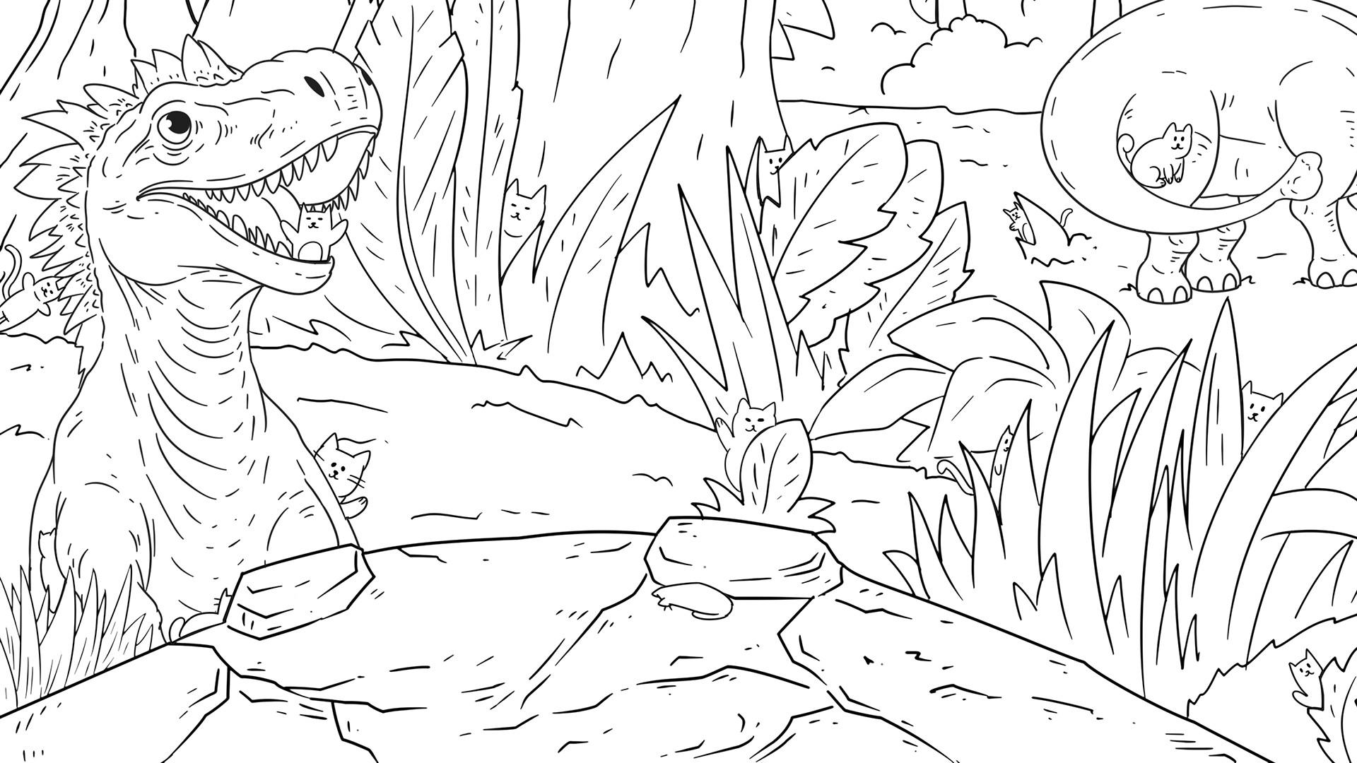 Hidden Dino Cats screenshot game